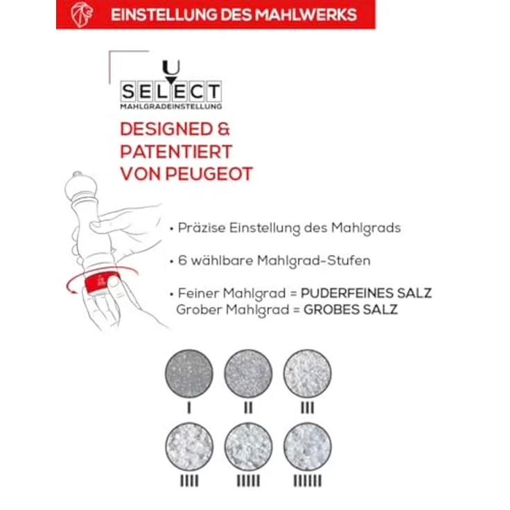 PEUGEOT Salzmühle Paris, 18 cm, Safrangelb, Buchenholz, uSelect, Zirkonia-Mahlwerk – Bild 4