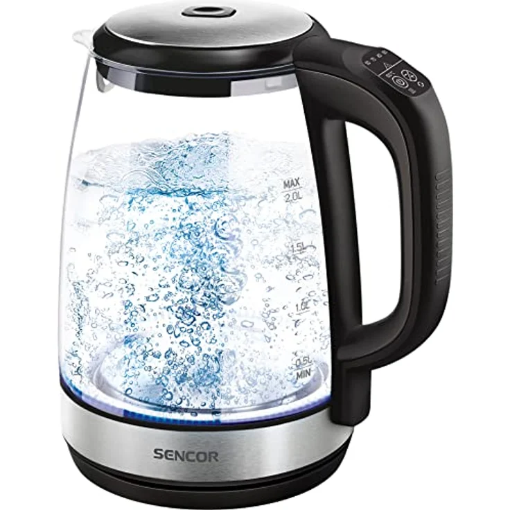 SENCOR SWK 2090BK Glas Wasserkocher mit LED-Beleuchtung (2200 Watt, Volumen 2,0 L) glass – Bild 2