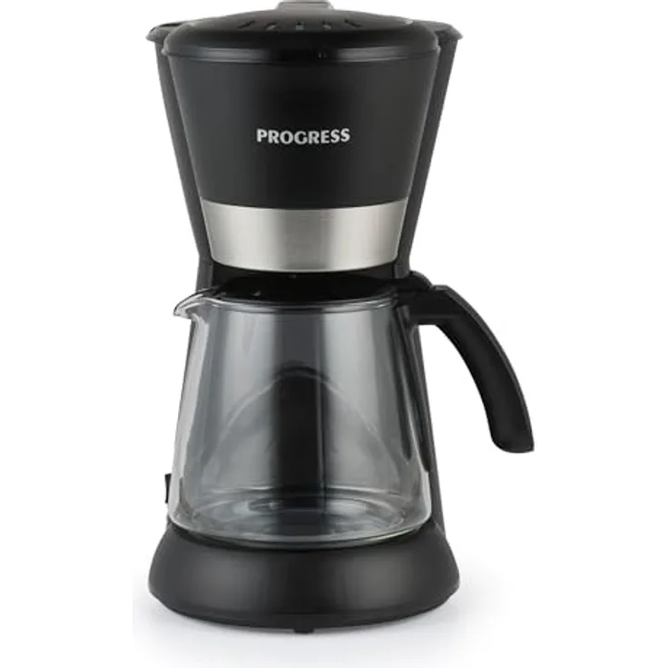 Progress EK6160PVDE Filterkaffeemaschine, 10 Tassen, Schwarz mit Warmhaltefunktion und wiederverwendbarem Filter