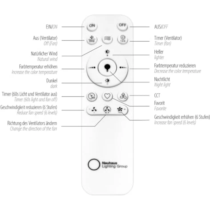 Just Light Venika LED Deckenlampe mit Deckenventilator, Fernbedienung, warmweiß-kaltweiß, schwarz, Timer und Memoryfunktion – Bild 3