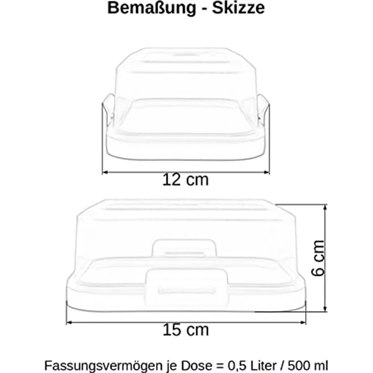 ENGELLAND - 1 x Stapelbare Butterdose mit Deckel und Klick-Verschluss, Grau/Transparent, Plastik-box, Butter-Glocke, BPA-frei, Mehrzweck, robust – Bild 5