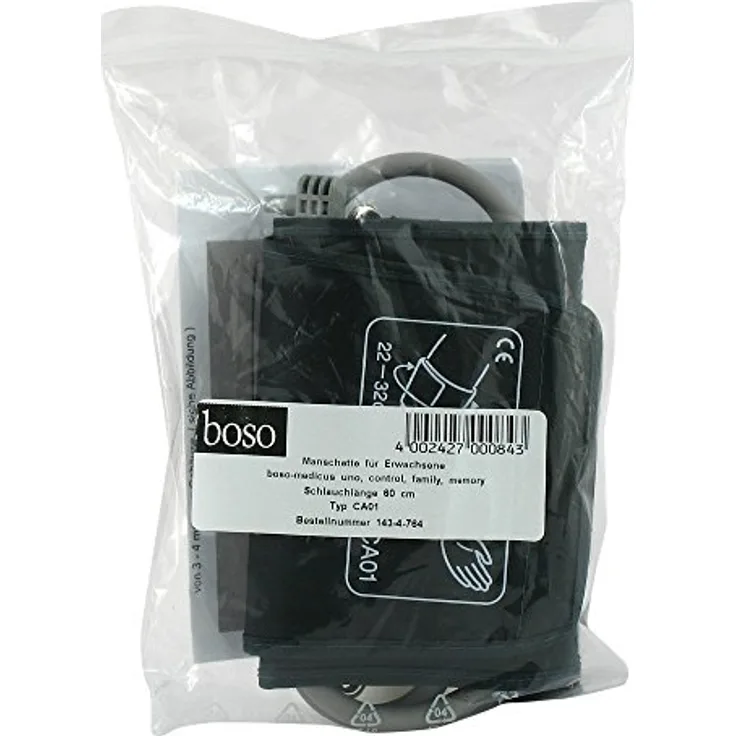boso Zubehör - Standard Manschette für Blutdruck – Klettmanschette mit integriertem Schlauch – Zugbügelklettenmanschette 22-32 cm