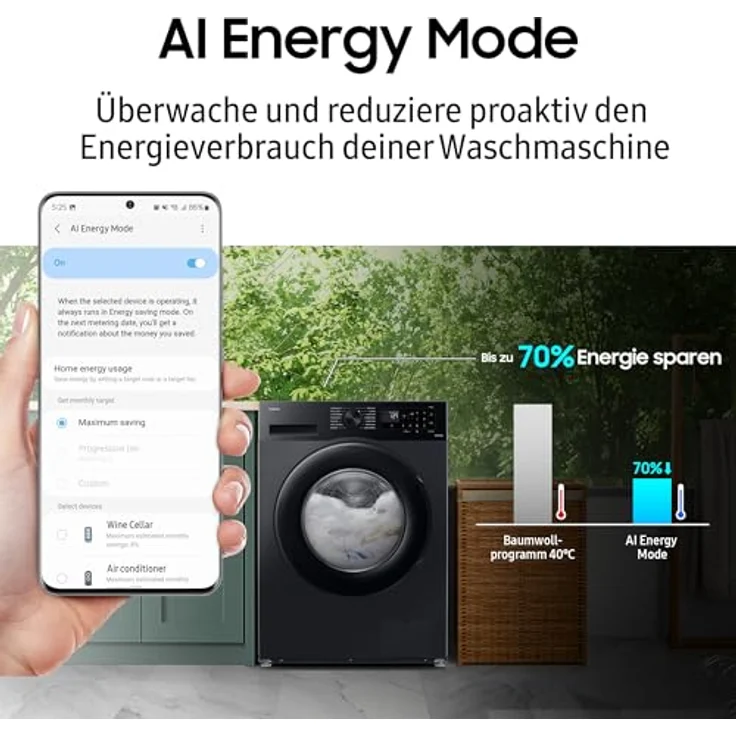 Samsung WD5000D Waschtrockner, EEK: D/A (-10%) mit AI Ecobubble und AI Energy Mode, 9+6 kg Weiß – Bild 5