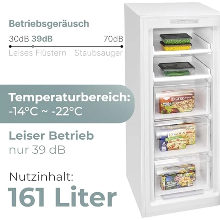 Clatronic GS 200 Gefrierschrank Nofrost, 143 cm, 161 Liter, MultiAirflow, leise 39 dB, bis zu -18°C, weiß: Tests, Infos & Preisvergleich