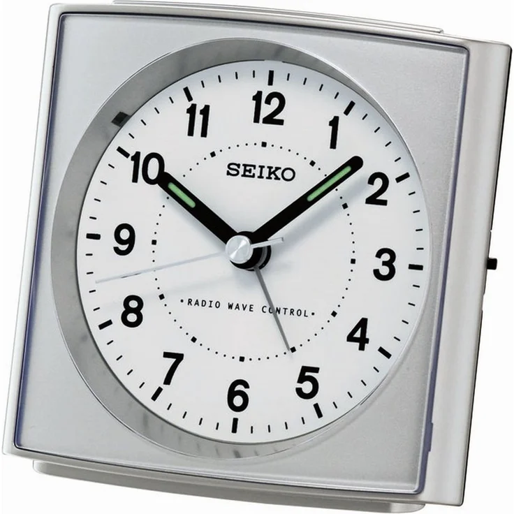 Seiko Funkwecker QHR022S, weiß, Funkwecker mit Piepalarm und Schlummerfunktion