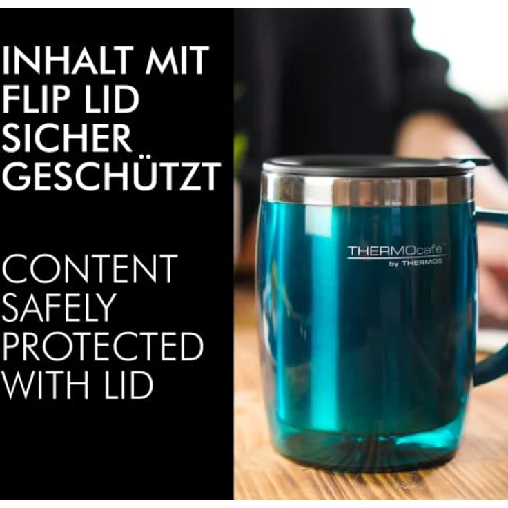ThermoCafé by THERMOS Desktop Mug Bürotasse, Kunststoff, Türkies, 0,35 Liter – Bild 5