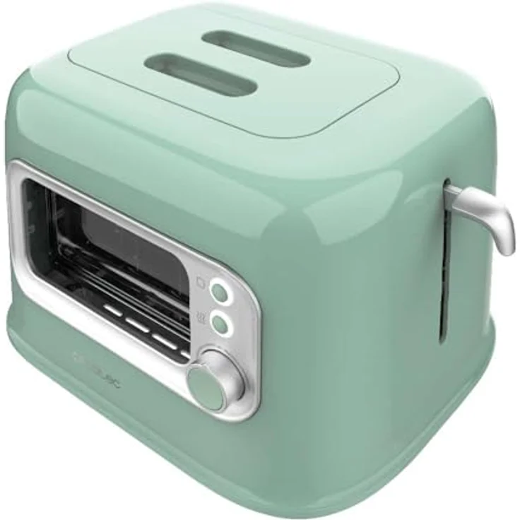 Cecotec Vertikaler Toaster RetroVision Green, 700W, 2 extra breite Schlitze, Bräunungssteuerung, Retro-Design mit Staubabdeckung – Bild 2