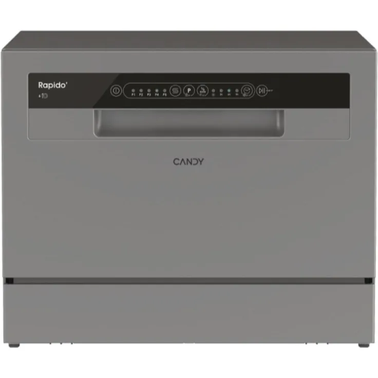 Candy CP 6E51LS Geschirrspüler, freistehend, Edelstahl, 6 Maßgedecke, 51 dB, Energieeffizienzklasse E