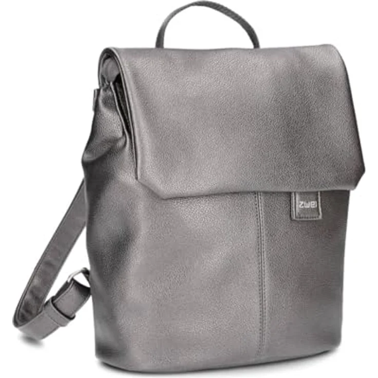 Zwei Mademoiselle.M City Rucksack, grau, 29 cm, 100% Polyurethan, 24 cm x 13 cm – Bild 1