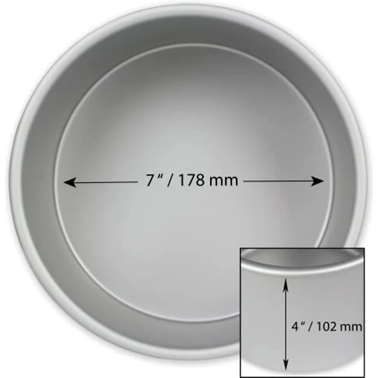 PME RND074 Eloxierte Aluminium Rundkuchenform 7 x 4 Zoll tief, Silver, 17.8 cm – Bild 2