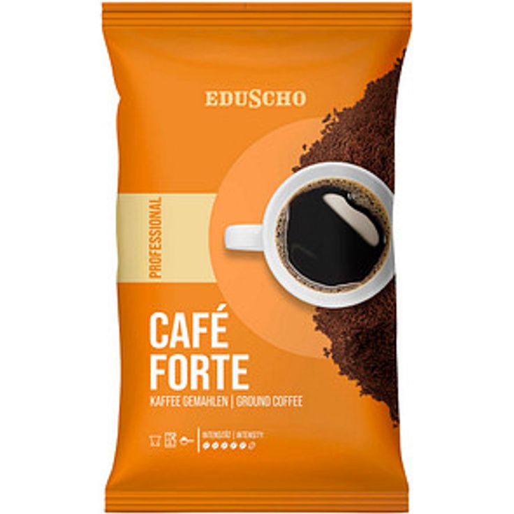 EDUSCHO PROFESSIONAL FORTE, gemahlener Kaffee aus Arabica- und Robustabohnen, kräftig, 500 g