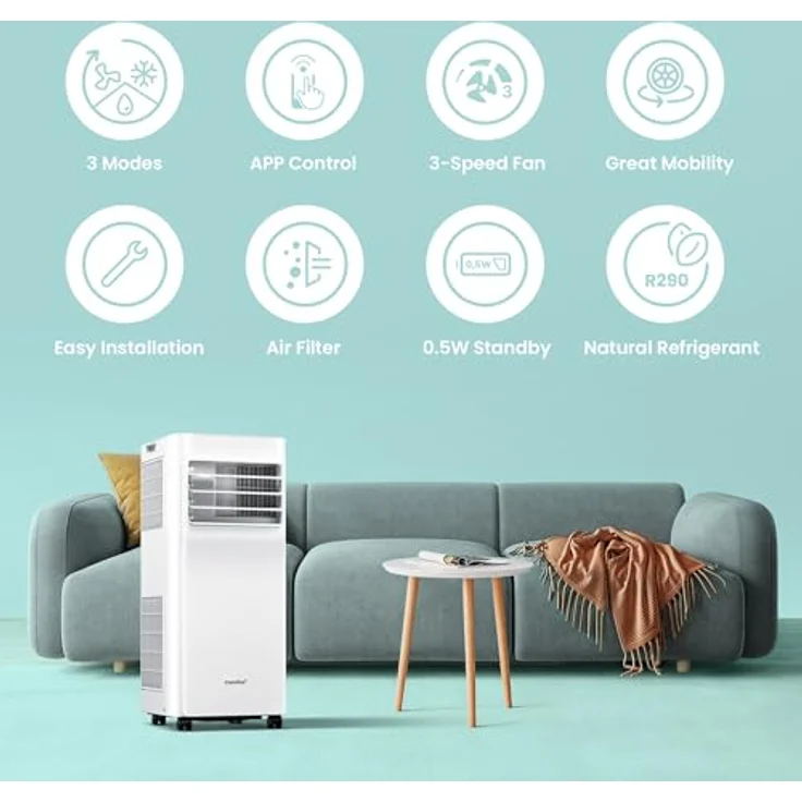 Comfee Mobile Klimaanlage Breezy Cool Pro 2.0, 7000 BTU, App-Steuerung, 3-in-1, bis 25 m², Klasse A – Bild 5