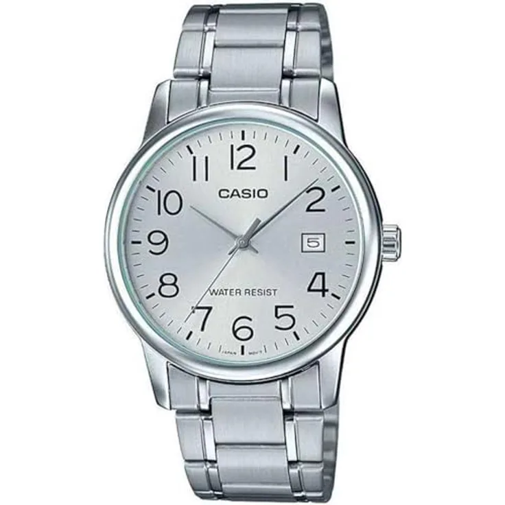 Casio Mtpv002d7b Watch One Size, Silver grey / white