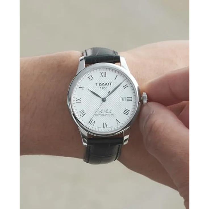 Tissot Le Locle Powermatic 80 T006.407.16.033.00, Luxusuhr mit automatischem Uhrwerk, Edelstahlgehäuse, braunes Lederarmband – Bild 5