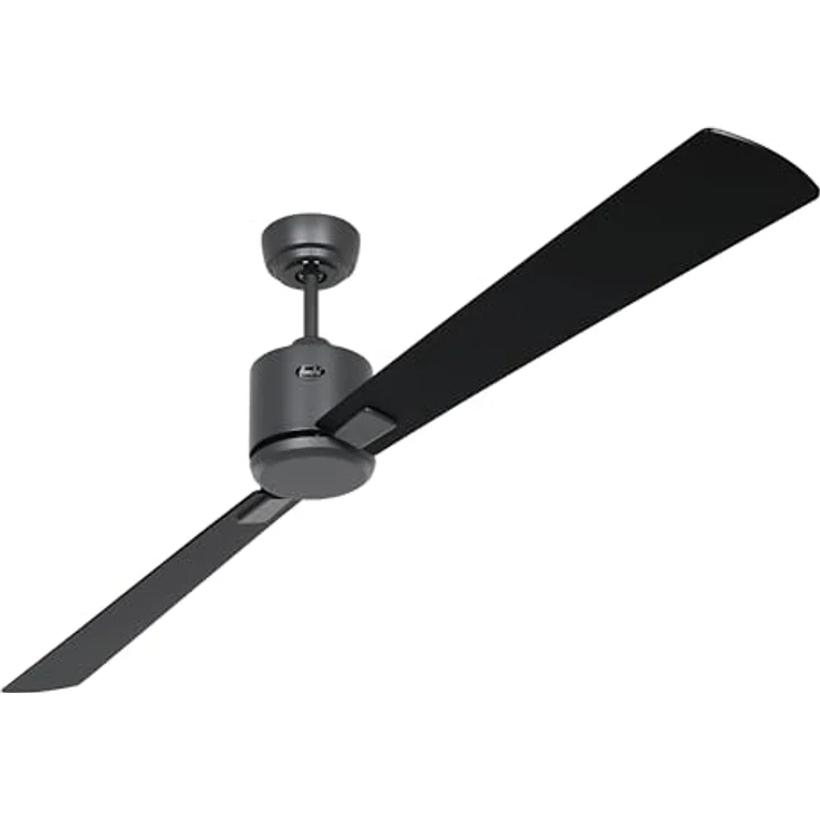 CASAFAN Eco Neo III, Energiespar Deckenventilator mit Fernbedienung, WiFi, 180 cm, basaltgrau mit schwarzen und Teak Wendeflügel – Bild 4