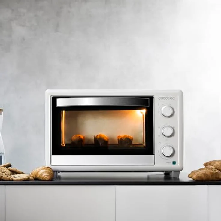 Cecotec Tischofen BakeundToast 3090 White Gyro, 30L, 1500W, 5 Funktionen, Konvektionsgaren, Drehspieß, Innenbeleuchtung, Krümelschublade, Doppelt verglaste Tür, Weiß – Bild 2