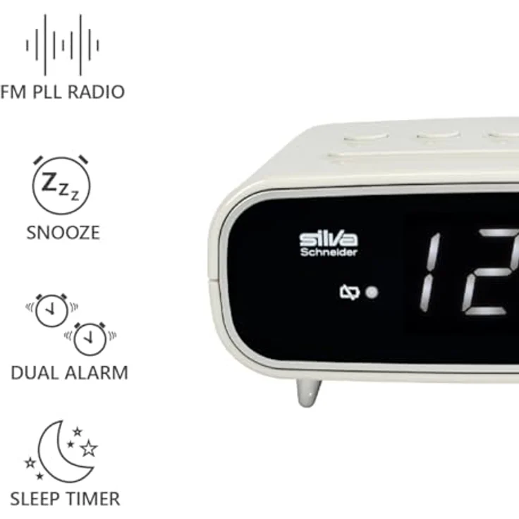 Silva Schneider UR 1024, Radiowecker mit digitalem Display und UKW-Radio, schwarz, 10 Speicherplätze – Bild 5