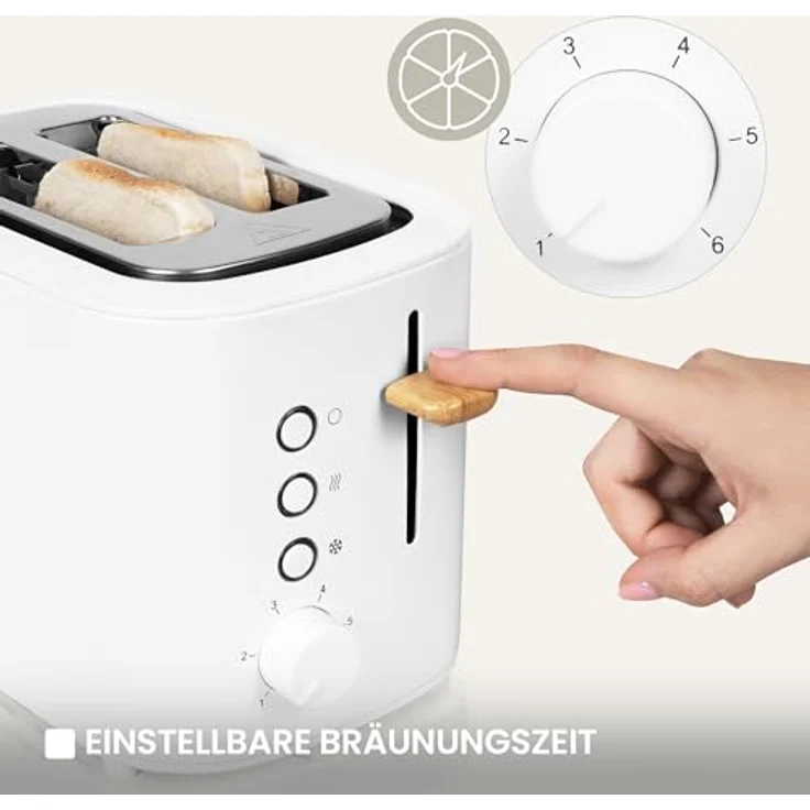 Zeegma Tostee 2-Scheiben-Toaster, Leistung 820 W, Auftau-, Aufwärm- und Stoppmodus, Krümelfach, Zeitsteuerung, Edelstahlgehäuse, Toaster – Bild 5