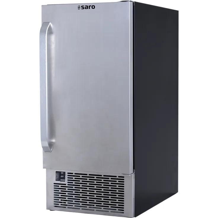 SARO Eiswürfelbereiter EB 30IN, bis zu 30 kg Eisproduktion pro Tag, schwarz pulverbeschichtetes Gehäuse mit 7 kg Vorratsbehälter