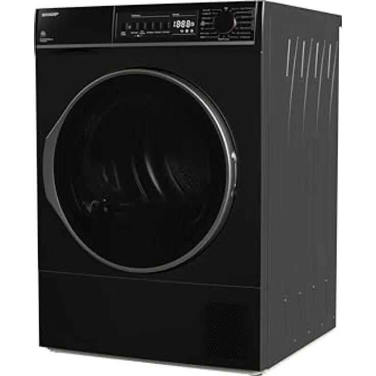 Sharp KD-ROHB7GBA+++-DE Wärmepumpentrockner Frontlader, 7 kg, 15 Programme, 30 Min. Kurzprogramm, Schontrommel, LED-Innenbeleuchtung, Kindersicherung, Schwarz – Bild 4