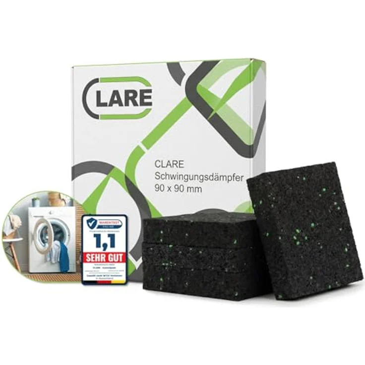 CLARE Premium Schwingungsdämpfer für Waschmaschine & Trockner – rutschfeste Antirutschpads, TÜV-geprüft, made in Germany, langlebig und hoch belastbar – Bild 2