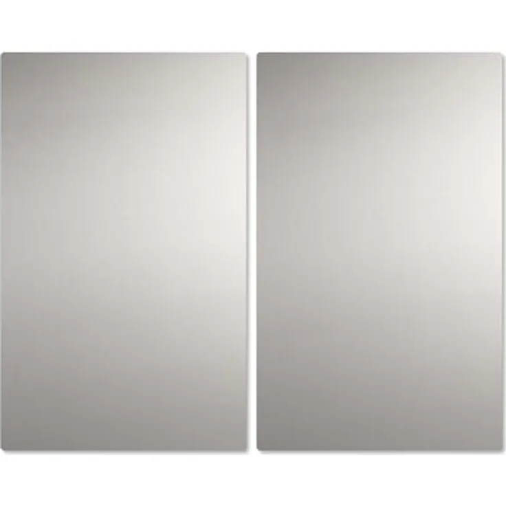 bremermann Herd-Abdeckplatte 2er Set, Edelstahl 2in1 Abdeckplatte und Wandspritzschutz, matt gebürstet, 27,5 x 48 cm