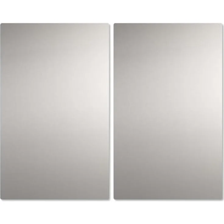 bremermann Herd-Abdeckplatte 2er Set, Edelstahl 2in1 Abdeckplatte und Wandspritzschutz, matt gebürstet, 27,5 x 48 cm – Bild 1