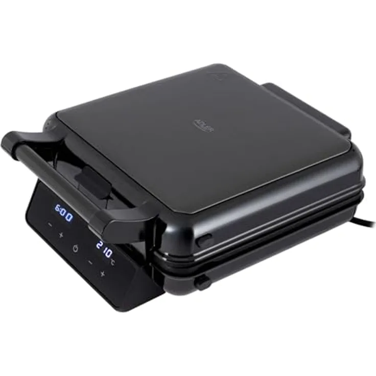 ADLER EUROPE 4-in-1 Sandwichmaker AD 3096, Sandwich-Toaster, Waffeleisen und Kontaktgrill, 2200 W, Temperaturregelung, Antihaftbeschichtung, Schwarz/Silber