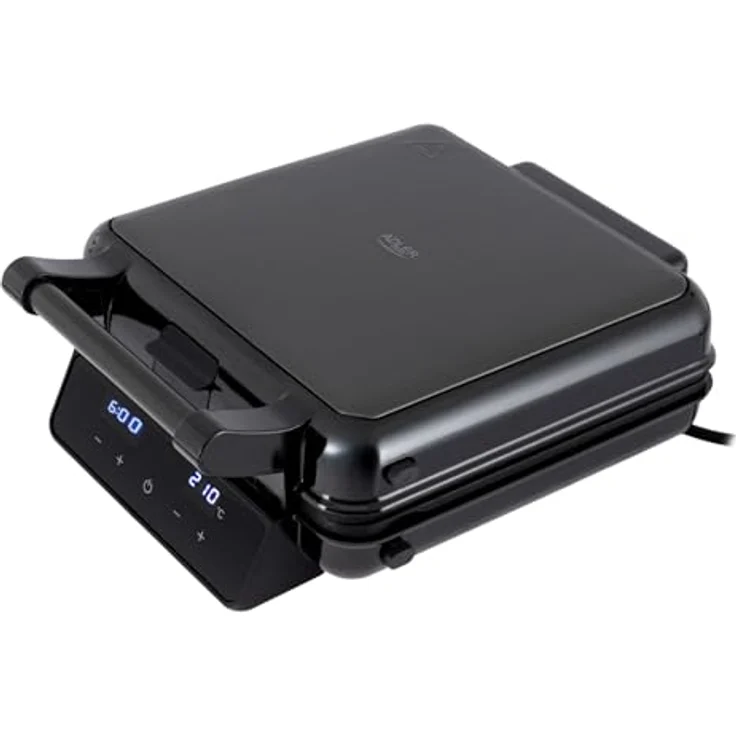 ADLER EUROPE 4-in-1 Sandwichmaker AD 3096, Sandwich-Toaster, Waffeleisen und Kontaktgrill, 2200 W, Temperaturregelung, Antihaftbeschichtung, Schwarz/Silber – Bild 1