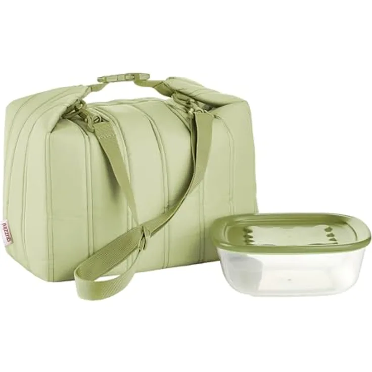 Guzzini Handy Bio Kühlbox, Isoliertasche mit luftdichtem Behälter, Avocado Green, groß
