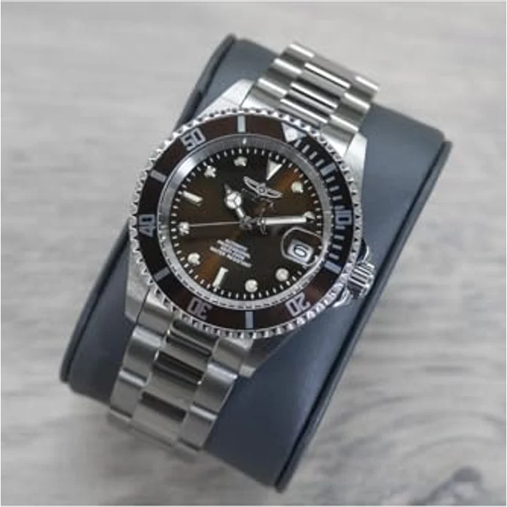 Invicta Pro Diver Automatikuhr für Herren, Edelstahlgehäuse, 40mm, braunes Zifferblatt, 20 bar wasserdicht – Bild 2