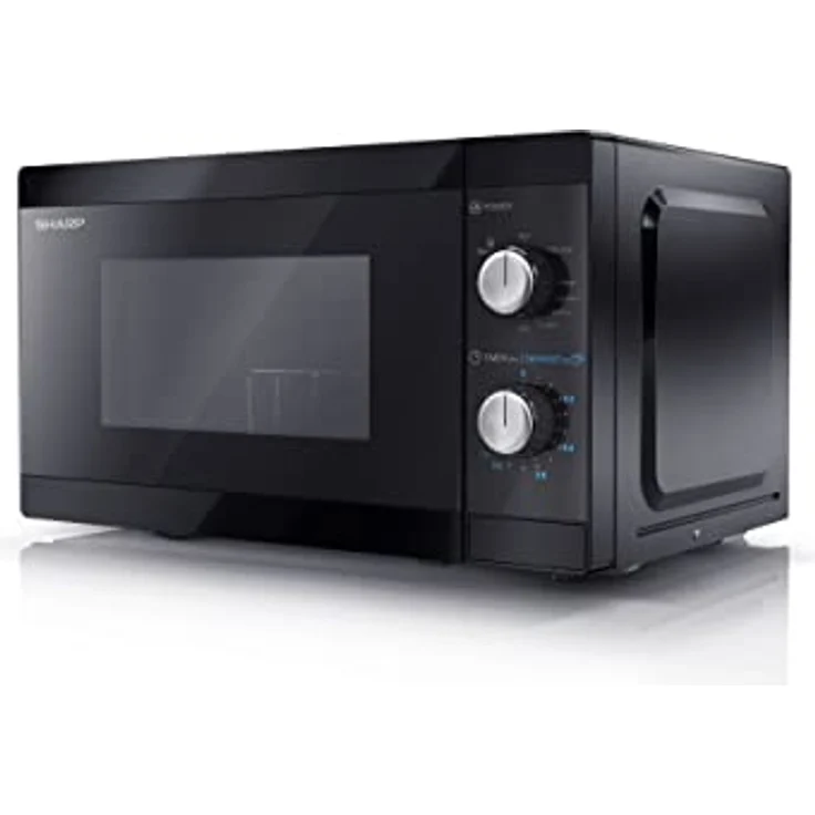 Sharp YC-MG01E-B Mikrowelle mit Grill, 20 Liter Garraum, 800 Watt, Garraumbeleuchtung, Grillgestell, Timer, schwarz – Bild 2