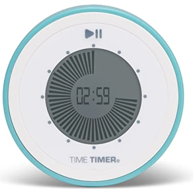 TIME TIMER Twist 90-Minuten-Digital-Countdown-Uhr – für das Lernen im Klassenzimmer für Kinder, Lernwerkzeug für die Heimschule, Schreibtischuhr für Lehrer, Übungs- und Küchentimer (Lake Day Blue)