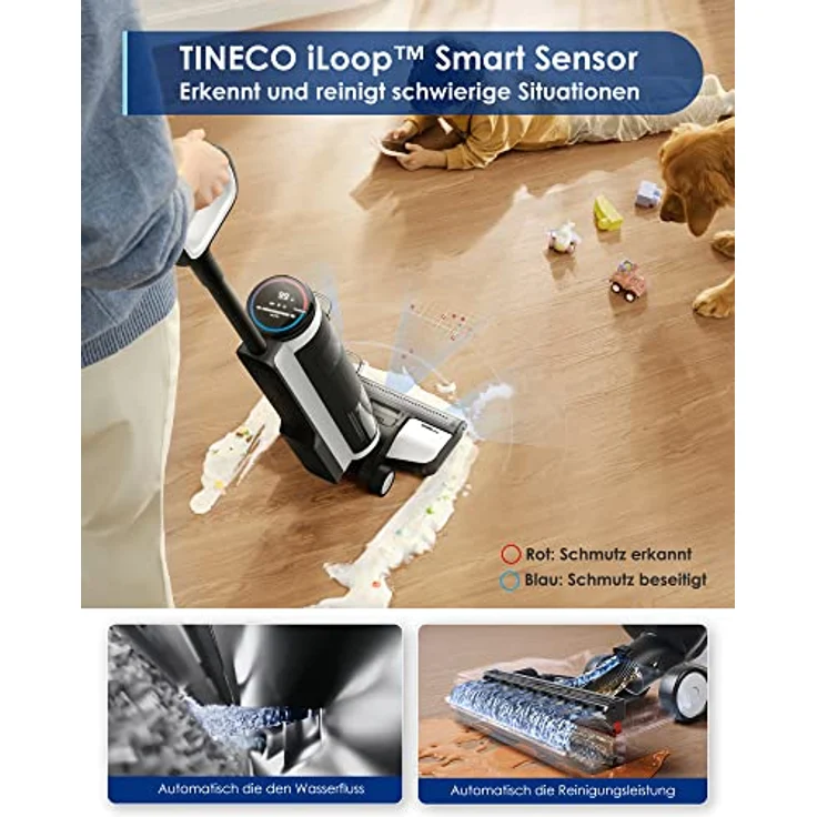 Tineco intelligenter Nass- und Trockensauger Waschsauger 3in1 Bodenreiniger Floor One S3 leichte Bauform optimierte Saugleistung und Wasserdurchfluss zum Reinigen harter Böden – Bild 2