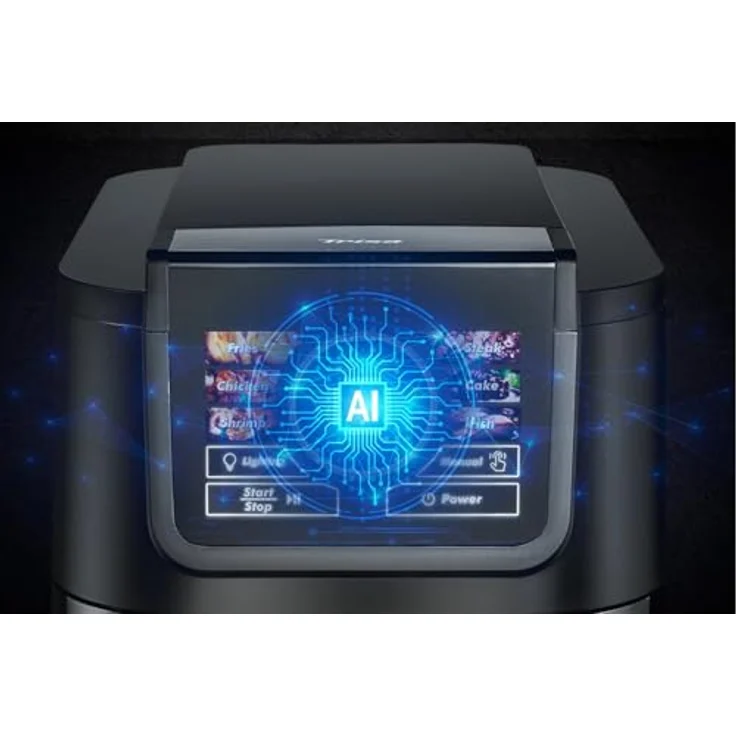 Trisa AI Fry Pro 5L Heißluftfritteuse, Intelligente Airfryer mit KI-Zeit- & Temperaturberechnung, Touch-Display, beleuchtetem Garraum, High Speed Air Circulation, 100-200°C, für bis zu 5 Personen – Bild 4