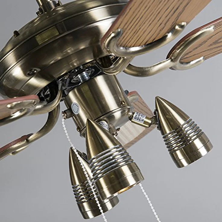 Qazqa - Modern Deckenventilator mit beleuchtung Bronze - Mistral 42 I Wohnzimmer I Schlafzimmer - Stahl Rund - LED geeignet GU10 – Bild 7