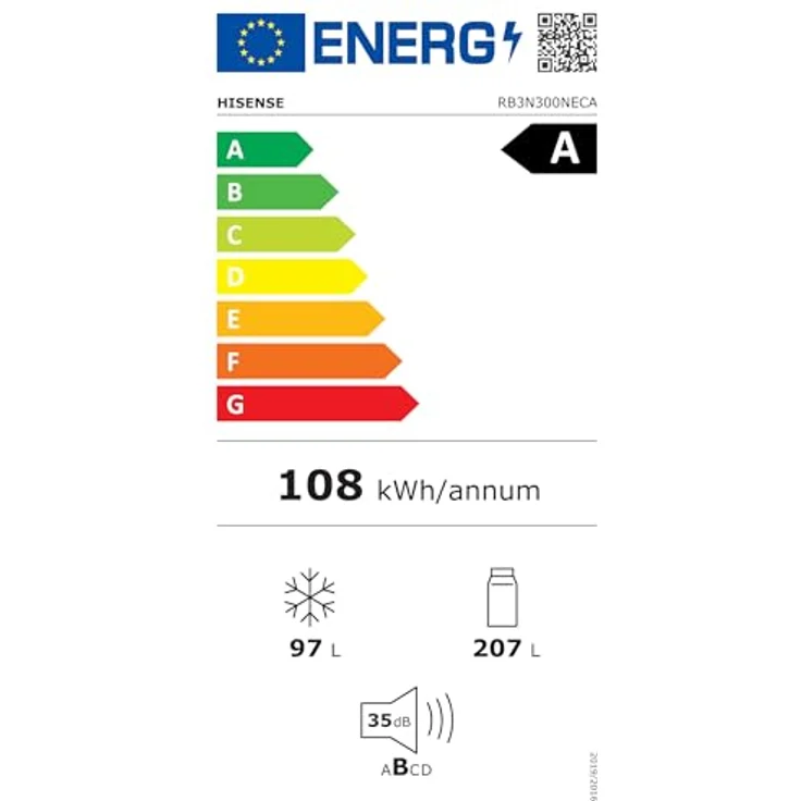 Hisense RB3N300NECA, Kühl-Gefrierkombination mit 304 l, NoFrost, Edelstahl, Energieeffizienz A, 35 dB – Bild 13
