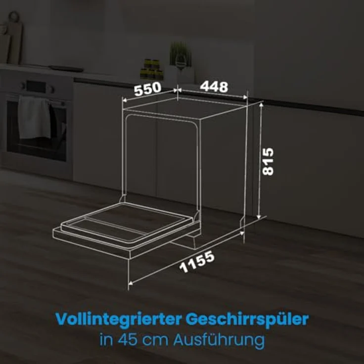 Bomann® Geschirrspüler GSPE 7420 VI, 45 cm vollintegrierbar für 10 Maßgedecke, 5 Programme, Programm-Startvorwahl 1-24 h, automatischer Türöffner, silbergraue Geschirrkörbe – Bild 2