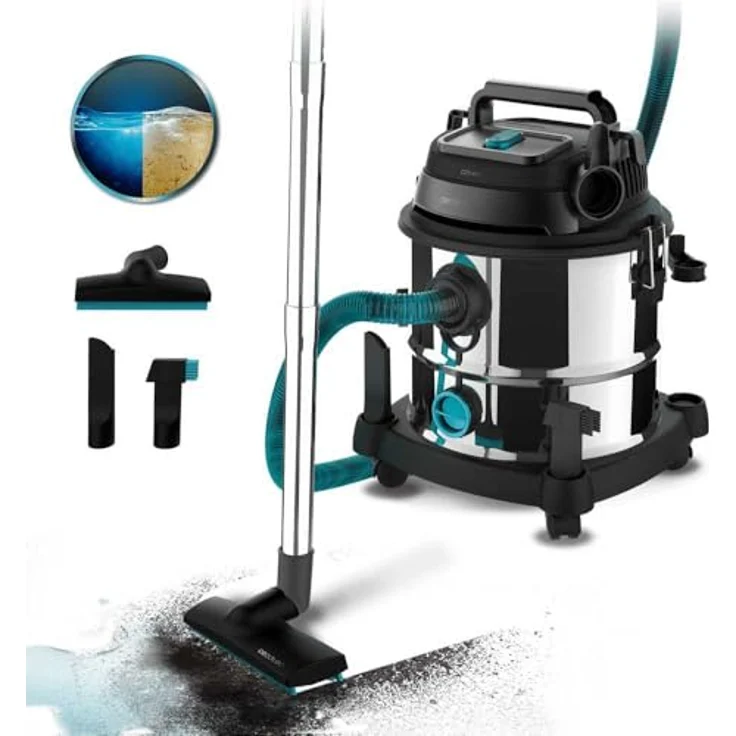 Cecotec Conga Rockstar Wet & Dry Steel MAX, Nass- und Trockensauger 20 L, 1400 W, 22 kPa, Metallstruktur, Blase- und Saugsystem, 5m Aktionsradius – Bild 1