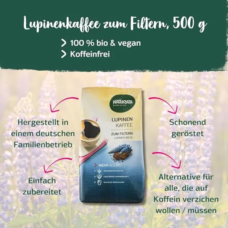 Naturata Bio Lupinen Kaffee, Filter, 500g – Bild 2