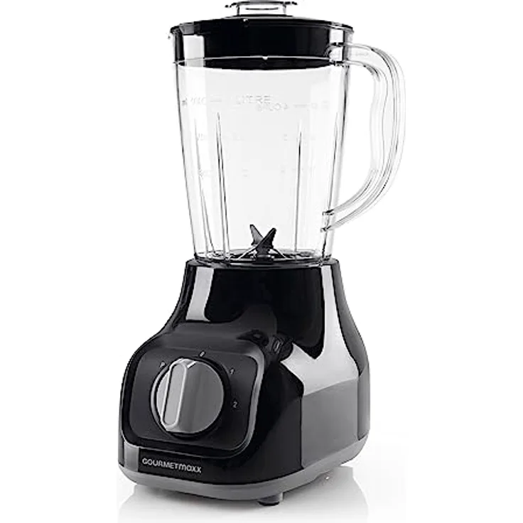 GOURMETmaxx Standmixer & Smoothie Maker - mit 2 Stufen & Pulse-Funktion | Elektrischer Blender mit 1 L Mixbehälter & 4 Edelstahlklingen | Kompaktes Design mit rutschfesten Standfüßen [22.000 U/Min]