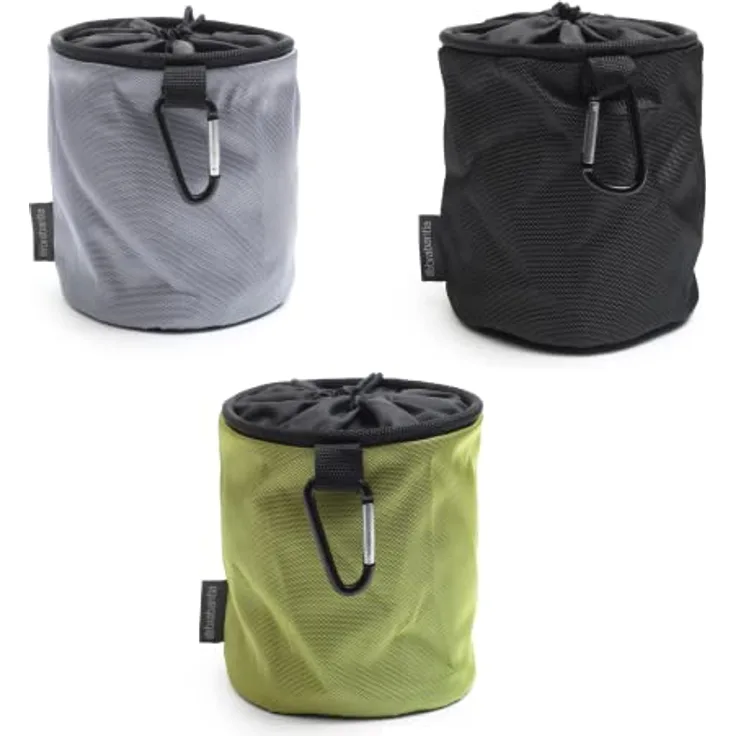 Brabantia - Wäscheklammerbeutel - Hält Bis zu 150 Wäscheklammern - mit Kordel - Befestigung am Wäscheständer, an der Wäscheleine oder an der Hose - Aufbewahrungsbehälter - Grey - 16 x 16 x 16 cm