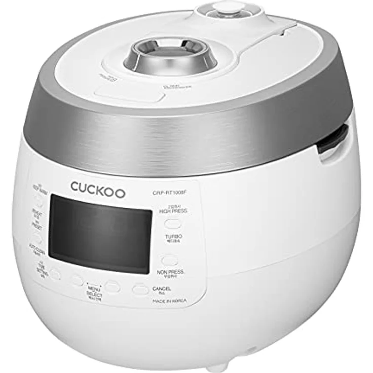 3KV Cuckoo Reiskocher CRP-RT1008F Twin Pressure Digital, CRP-RT1008F, 1150 Watt, 1.8 Liter Fassungsvermögen, weiß, Edelstahl – Bild 3