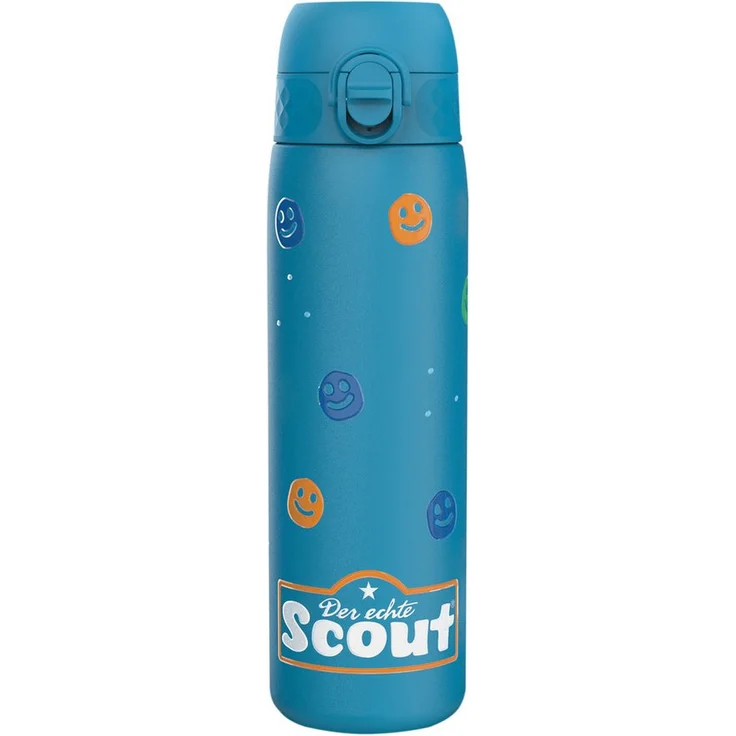 Scout Edelstahl-Trinkflasche Smileys, 0,5 Liter, rostfrei und umweltfreundlich, auslaufsicher