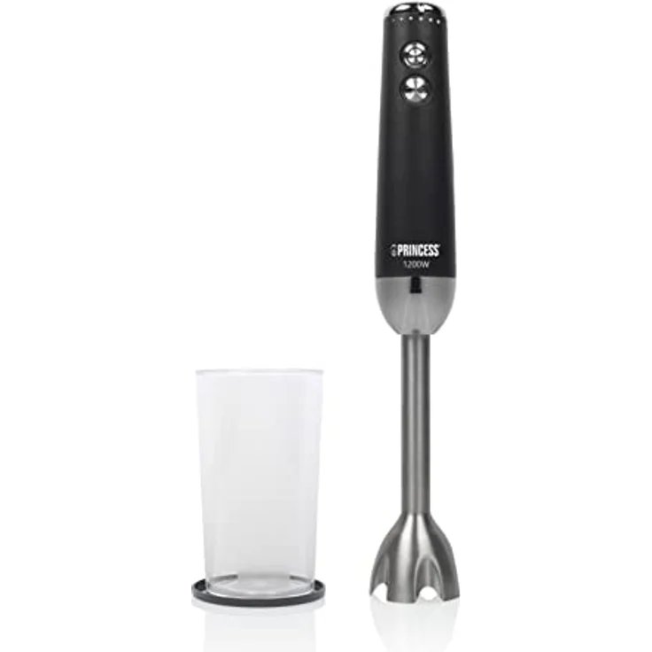 Princess Stabmixer - 1200 W - Edelstahlklingen - Einstellbare Geschwindigkeit & Turbofunktion – Messbecher - 221229 – Bild 1
