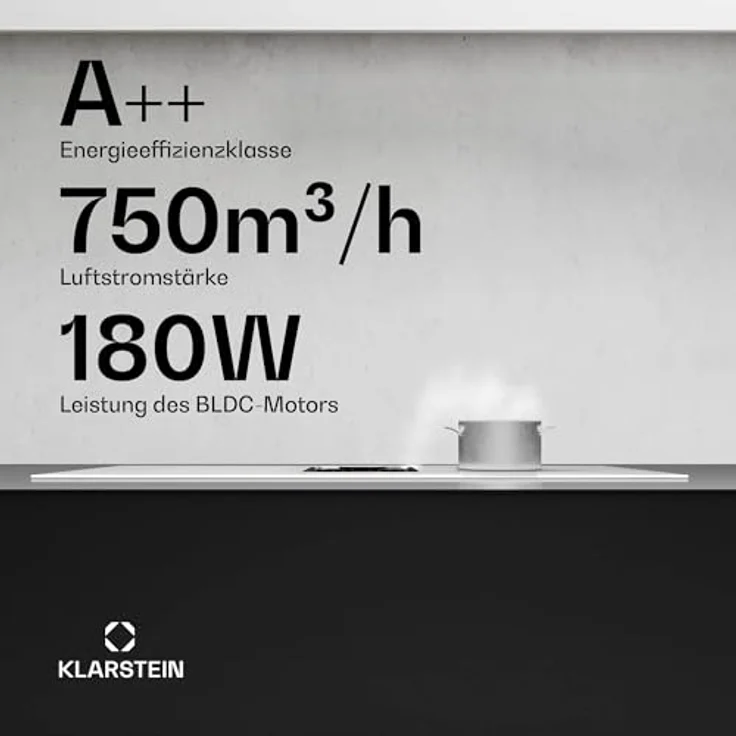 Klarstein AirJet FlexPro Induktionskochfeld mit Dunstabzug, A++ Effizienz, 750 m³/h Luftstrom, 14 kW Leistung, 4 Flexzonen, Leise 58 dB, Touch-Steuerung, Weiß – Bild 3