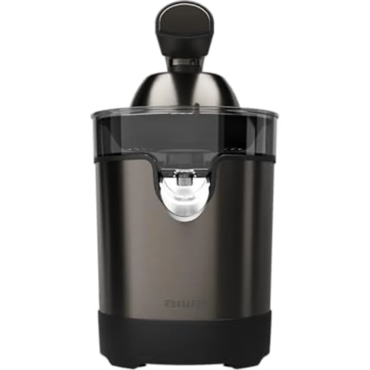 AIWA KORYU 1000 AJC-6000 Elektrische Zitruspresse, 1000 W, Edelstahl-Korpus, Hebelsystem, BPA-frei, Anti-Tropf-System, geeignet für intensive Nutzung, Farbe: Edelstahl