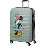 American Tourister Wavebreaker Disney FL - Spinner L, Koffer, 77 cm, 96 L, Mehrfarbig (Minnie Pastel Dots) - Robuster Koffer mit TSA-Schloss und recycelter Innenausstattung