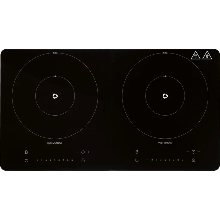 SilverCrest Doppelinduktionskochplatte SID F1, Induktionskochfeld 3500W mit Touch-Sensor-Bedienfeld, 2 Kochzonen und Timerfunktion
