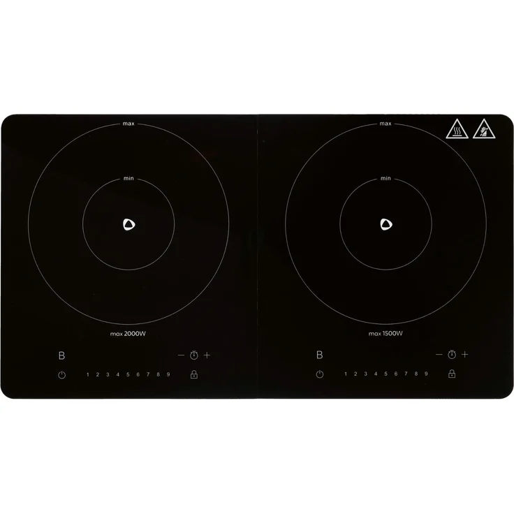 SilverCrest Doppelinduktionskochplatte SID F1, Induktionskochfeld 3500W mit Touch-Sensor-Bedienfeld, 2 Kochzonen und Timerfunktion